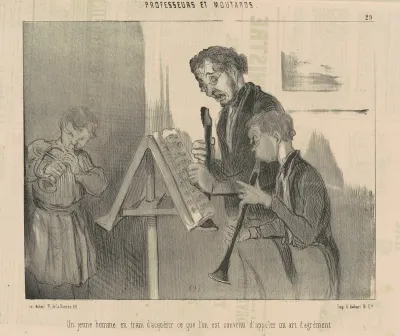 Un jeune homme en train d'acquérir ... un art d'agrément