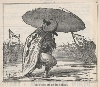 Un parasol dans une position difficule, from "Actualités"