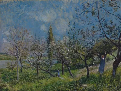 Un verger au printemps, By