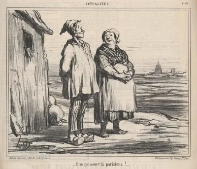 Unbelievable.. we are Parisians now too!, from 'News of the Day,' published in Le Chiavari, January 23, 1860