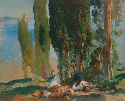 Under the Cypress Trees at Corfu