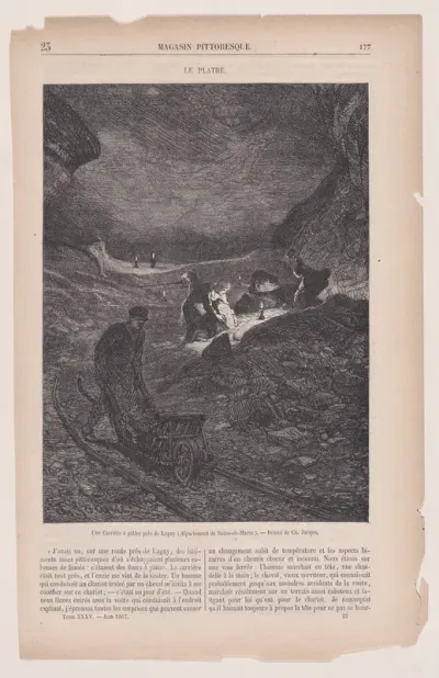 Une Carrière à plâtre près de Lagny (département de Seine-et-Marne), from "Le Magasin Pittoresque"
