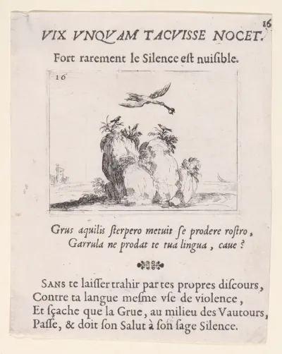 Une Grue Volant (A Flying Crane), plate 16 from "Lux Claustri ou La Lumière du Cloitre" (The Light of the Cloisters)
