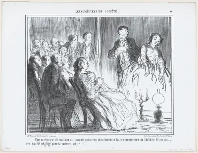 Une maîtresse de maison du marais..., from Les Comédiens de Société, published in "Le Charivari"