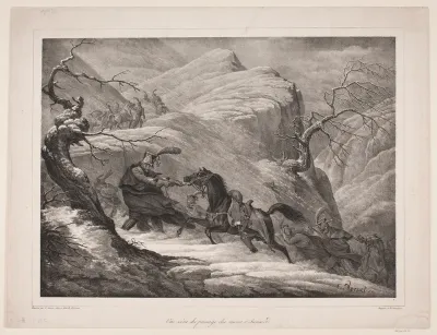 Une scène du passage du mont St. Bernard