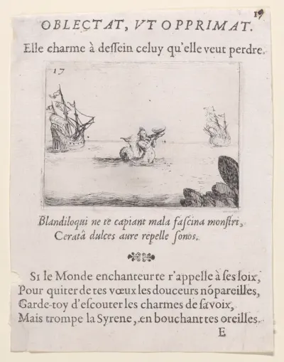 Une Sirène entre deux Vaisseaux (A Siren Between Two Ships), plate 17 from "Lux Claustri ou La Lumière du Cloitre" (The Light of the Cloisters)