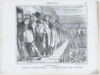 Une visite aux bains, from Croquis d'Été, published in Le Charivari, June 30, 1858