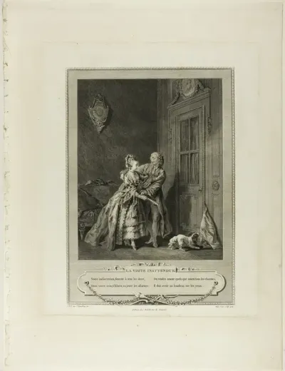 Unexpected Call, from Monument du Costume Physique et Moral de la fin du Dix-huitième siècle