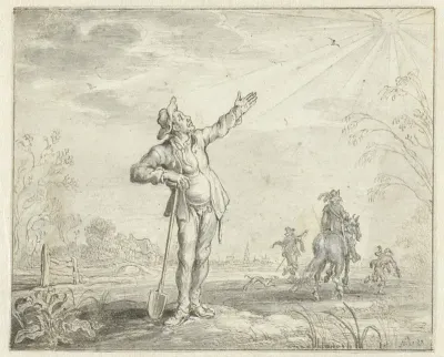 Unhappy Hireling Pointing at the Sun