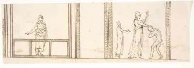 Unidentified building, ceiling or wall, painted frieze or decorative panels (recto) Unidentified building, cornice (verso)