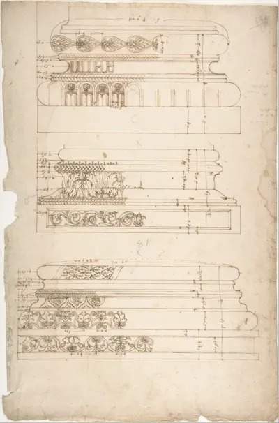 Unidentified, Composite base, elevation; Unidentified, Composite base, elevation; Unidentified, Composite base, elevation