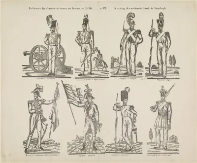 Uniformes des gardes nationaux en France, en 1830 / Kleeding der nationale garde in Frankryk