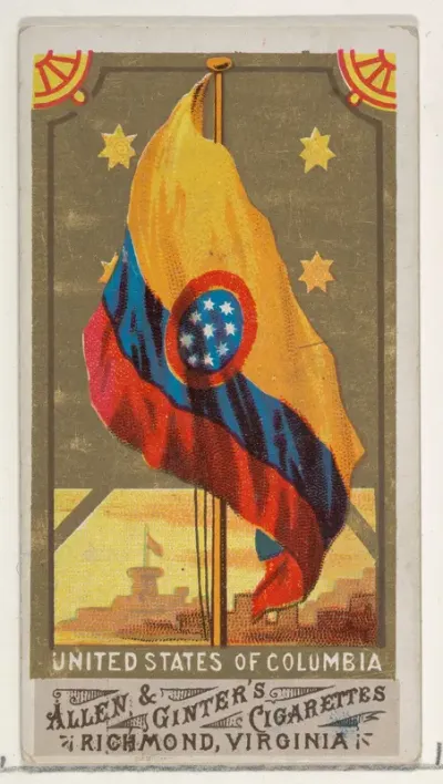 United States of Columbia, from Flags of All Nations, Series 1 (N9) for Allen & Ginter Cigarettes Brands