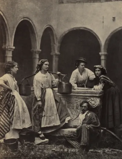 Untitled (Genre scene with four women and a man)