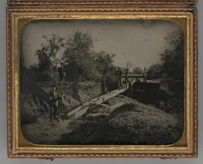 Untitled (Gold Mining Scene with Six Miners)
