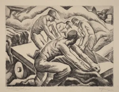 Untitled (Hauling Out a Log)