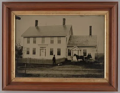 Untitled (House with Horse-Drawn Carriage and Three People)