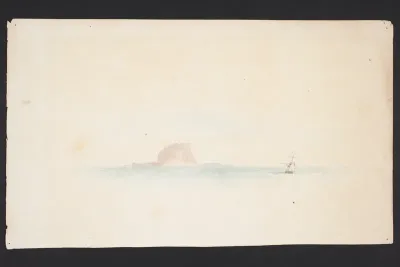 Untitled. [Island with ship]