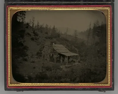 Untitled (Miners and Log Cabin)