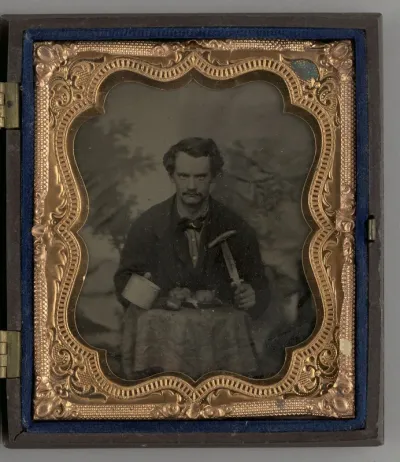 Untitled (Portrait of a Seated Man with Knife)
