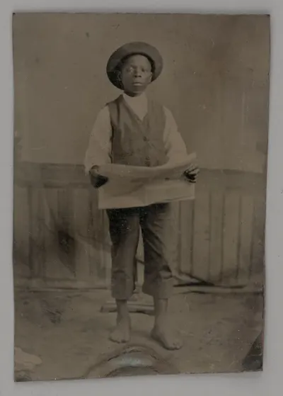 Untitled (Portrait of a Standing Man Holding a Newspaper)