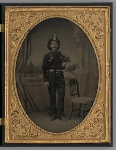 Untitled (Portrait of a Standing Man Wearing a Fireman's Uniform)