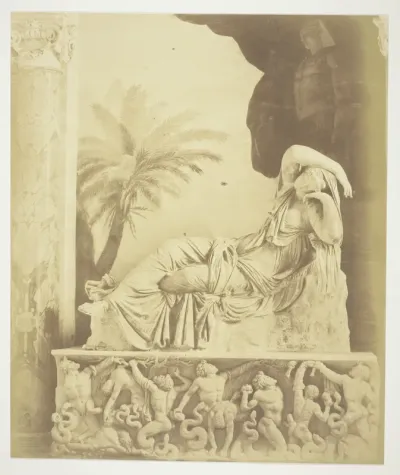 Untitled (Statue of Woman Reclining Atop a Sarcophagus)