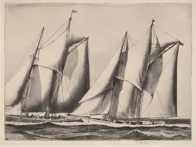 Untitled (Two Yachts Racing)