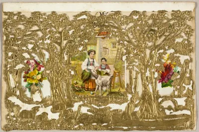 Untitled Valentine (Country Girls with Dog)