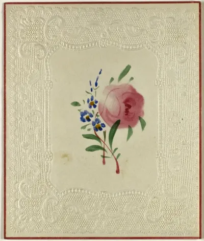 Untitled Valentine (Large Pink and Small Blue Flowers)