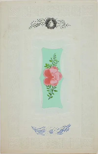 Untitled Valentine (Pink Flower on Green)