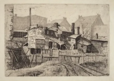 Untitled (Wooden House in City)