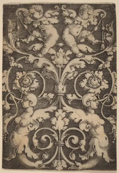 Upright Ornament with Two Sirens