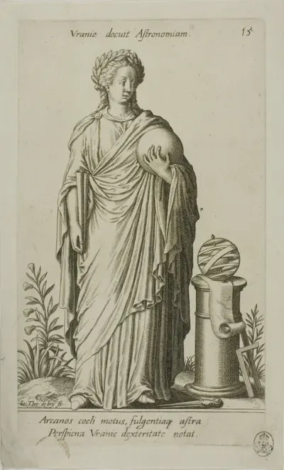 Urania, Muse of Astronomy, plate 15 from Parnassus Biceps