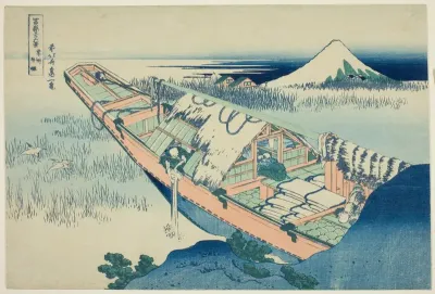 Ushibori in Hitachi Province (Joshu Ushibori), from the series "Thirty-six Views of Mount Fuji (Fugaku sanjurokkei)"