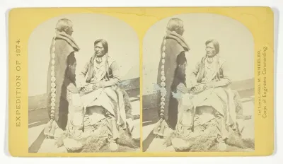 Ute Braves, of the Kah-poh-teh band, Northern New Mexico, in "full dress", No. 40 from the series "Geographical Explorations and Surveys West of the 100th Meridian"