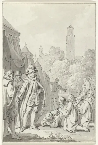 Utrechtenaren smeken graaf Willem IV om vrede, 1345