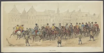 Utrechtse maskerade, plaat a: de adel, 1856