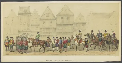 Utrechtse maskerade, plaat d: het hof, 1856