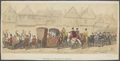 Utrechtse maskerade, plaat e: het hof, 1856