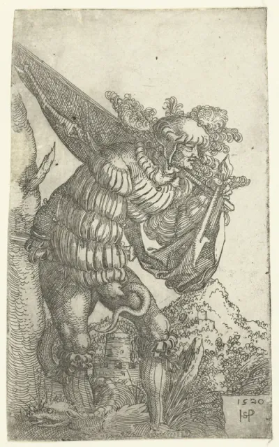 Vaandeldrager met een gevleugelde slang