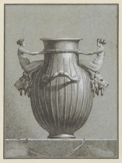 Vaas met vrouwenfiguren