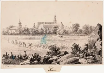 Vaasa Seen from the North, original drawing for Finland Depicted in Drawings