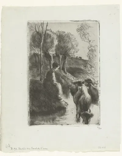 Vachère au bord de l'eau