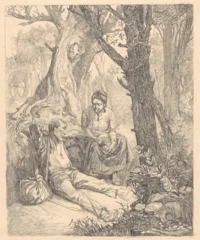 Vagebonden in het bos