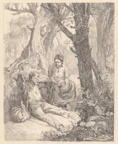 Vagebonden in het bos
