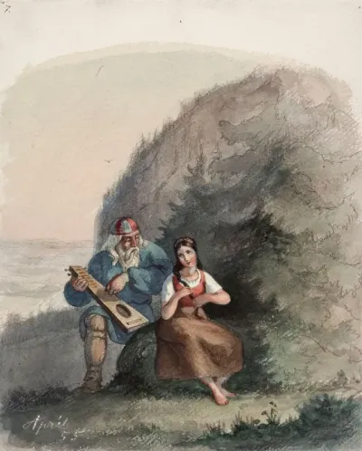 Väinämöinen Stringing his Kantele