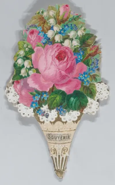 Valentine - Mechanical - elaborate nosegay, fan souvenir