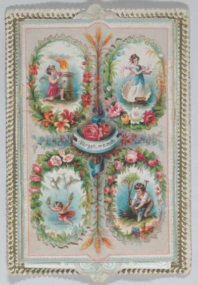 Valentine - Mechanical, four ovals, flaps, images
