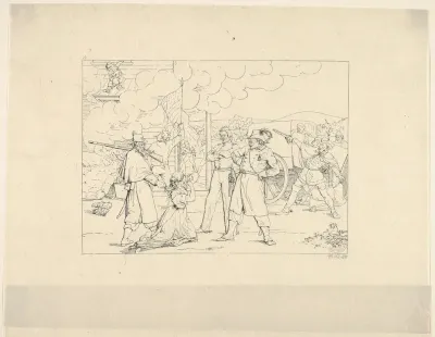 Valiant Men "Dat Fite Mit Siegel" (from Confederate War Etchings)